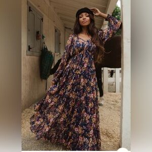 Cassia Dress Floral Maxi Dress with Long Sleeves